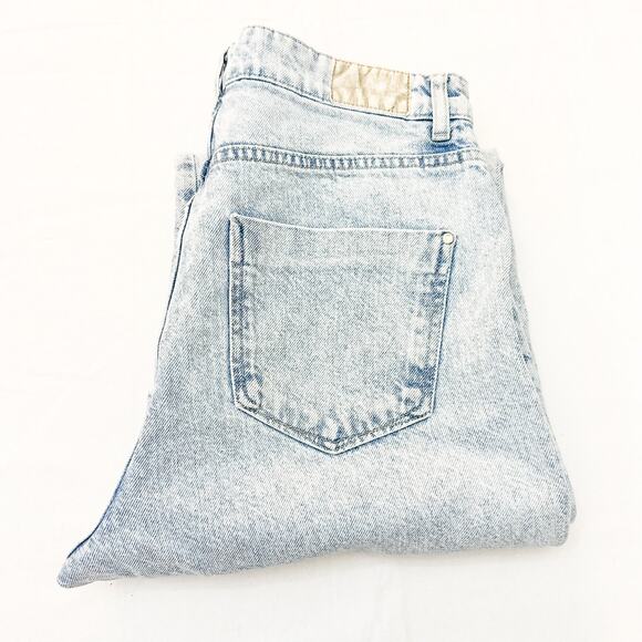 Zara Acid Wash Button Fly Denim Jeans Button Fly Straight Leg Size 8 - Picture 1 of 7